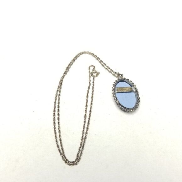 Vintage Wedgewood Jasperware Sterling Silver Pendant Necklace, Rainbow Setting - Picture 3 of 7